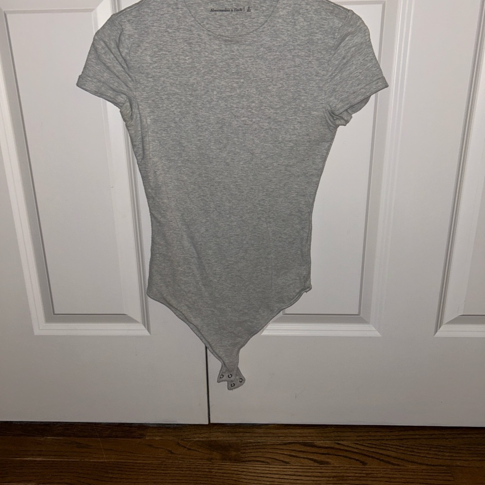 Abercrombie Heather Gray Short-Sleeve Bodysuit